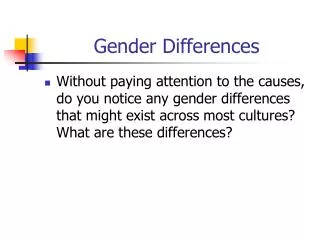 gender differences