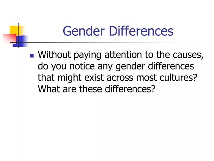 gender differences