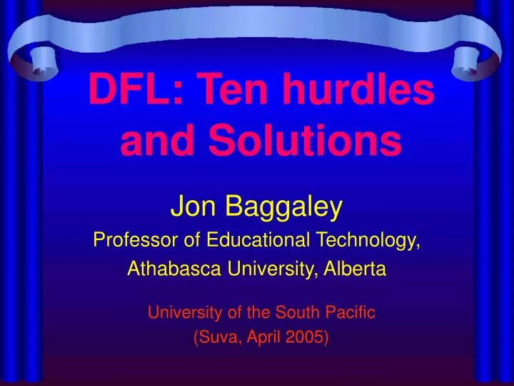 jon baggaley professor of educational technology athabasca university alberta