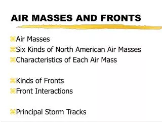 AIR MASSES AND FRONTS