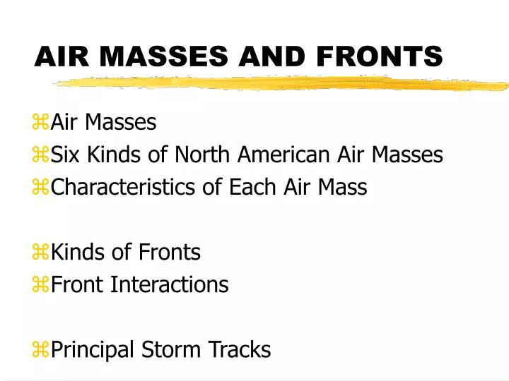 air masses and fronts