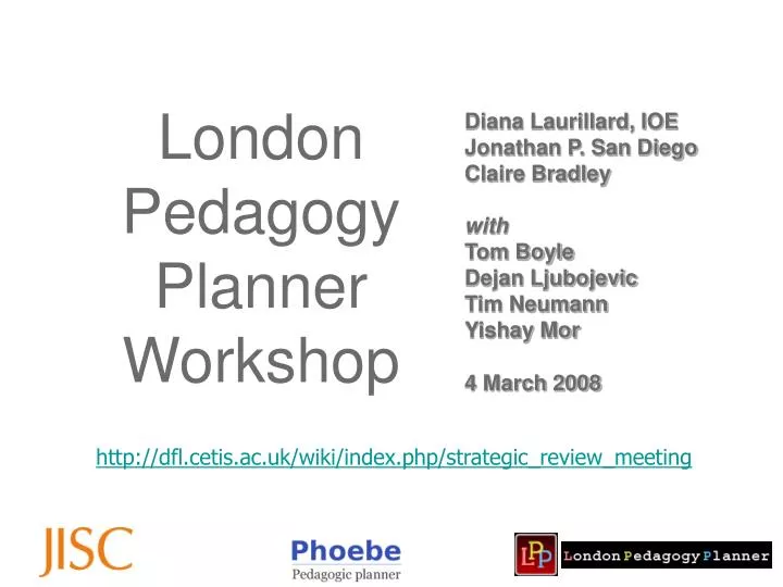 london pedagogy planner workshop