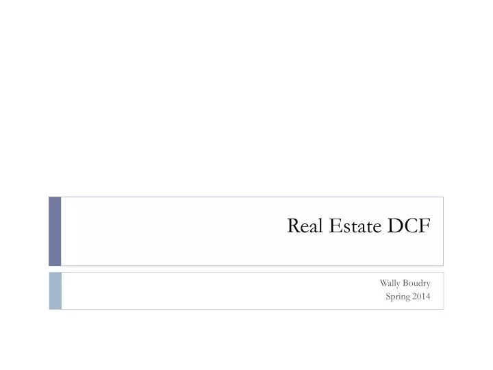 real estate dcf