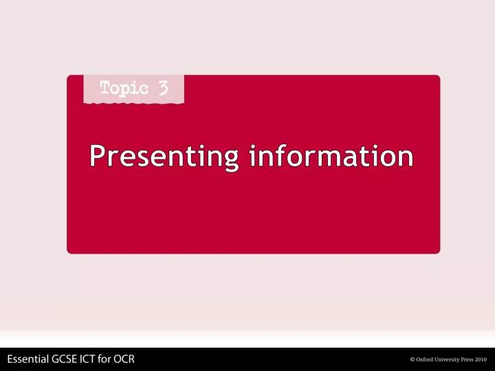 presenting information
