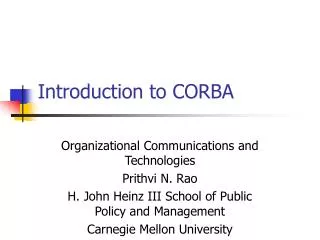 Introduction to CORBA