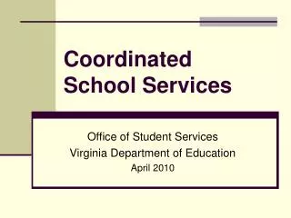 Coordinated School Services