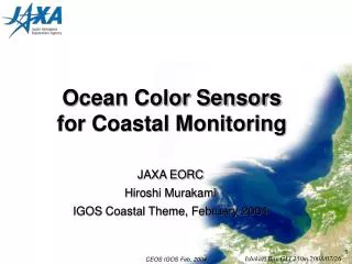 Ocean Color Sensors for Coastal Monitoring