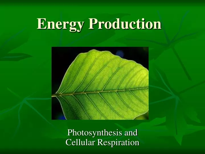 energy production