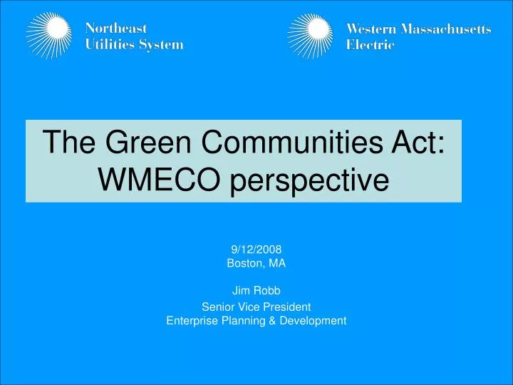 the green communities act wmeco perspective