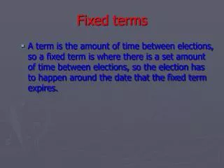 Fixed terms