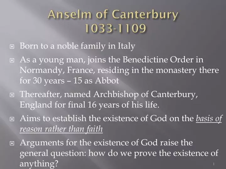 anselm of canterbury 1033 1109