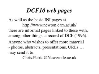 DCF10 web pages
