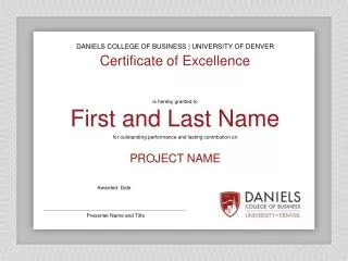 Certificate of Excellence