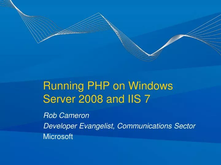 running php on windows server 2008 and iis 7