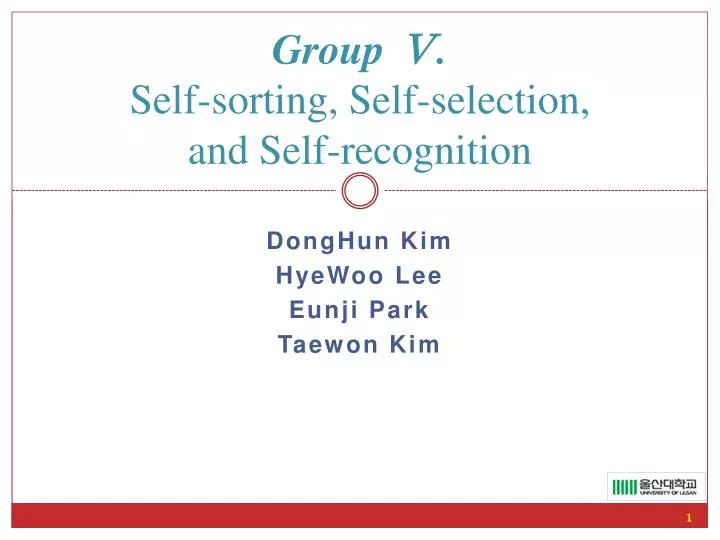 group self sorting self selection and self recognition
