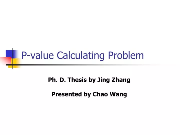 p value calculating problem
