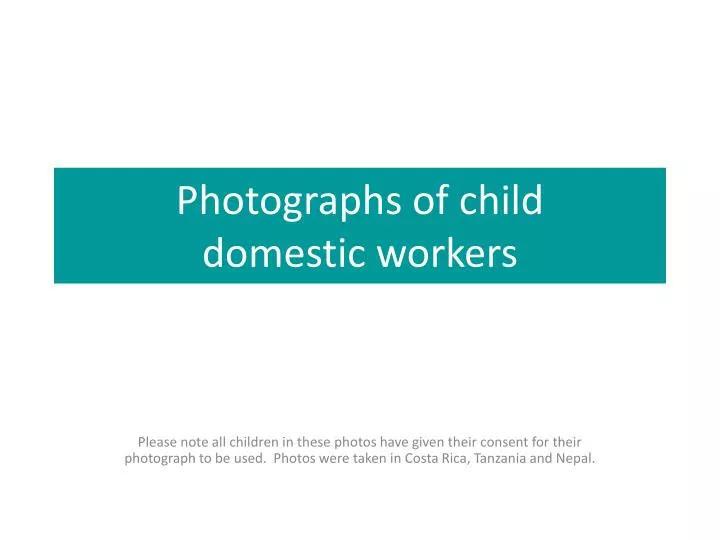 photographs of child domestic workers