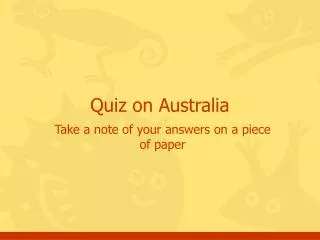 Quiz on Australia