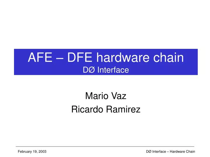 afe dfe hardware chain d interface