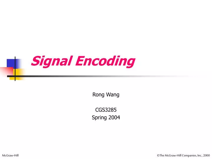 signal encoding