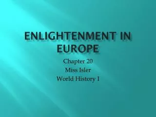 Enlightenment in Europe