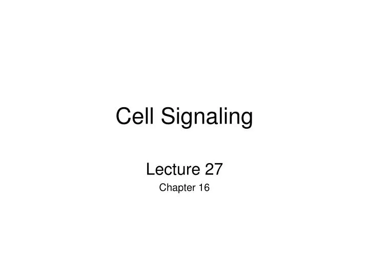 cell signaling