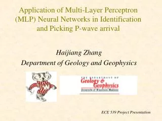 Haijiang Zhang Department of Geology and Geophysics