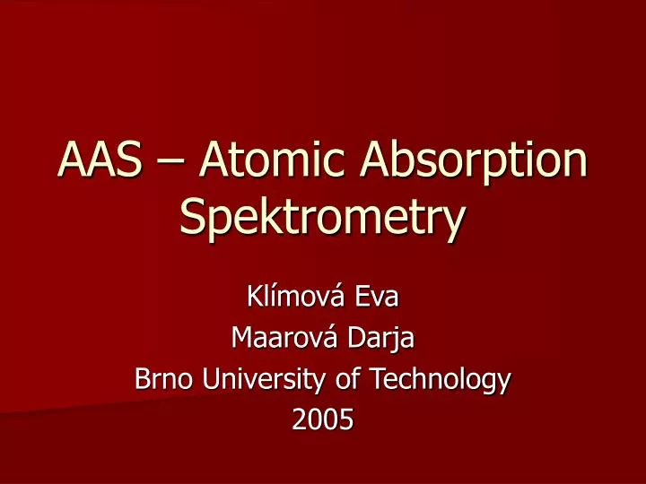 aas atomic absorption spektrometry