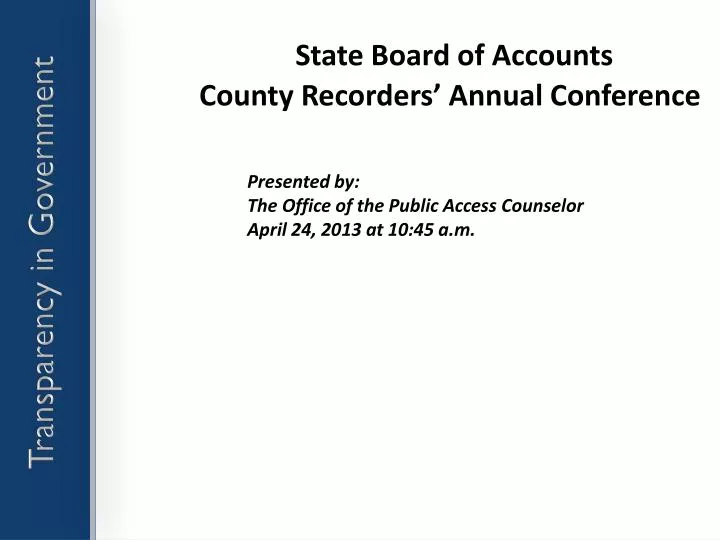 state board of accounts county recorders annual conference
