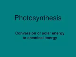 Photosynthesis