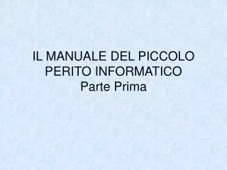 il manuale del piccolo perito informatico parte prima
