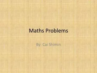 Maths Problems
