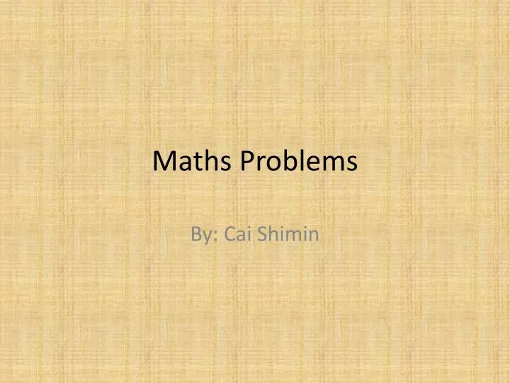 maths problems