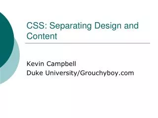 CSS: Separating Design and Content