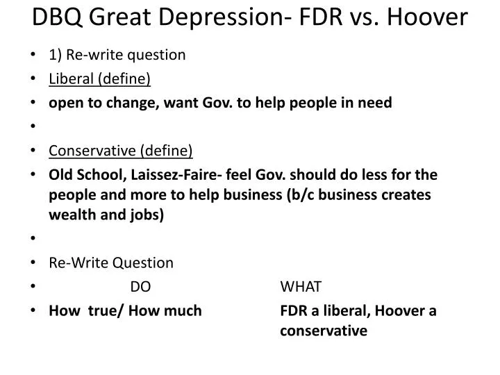 dbq great depression fdr vs hoover