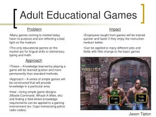 Adult Educational Games