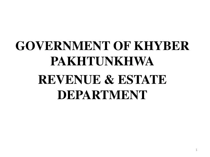 government of khyber pakhtunkhwa revenue estate department