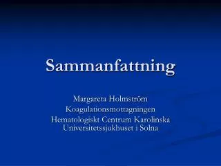 sammanfattning