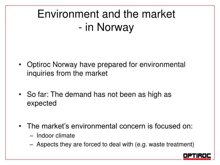 environment and the market in norway