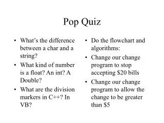 Pop Quiz