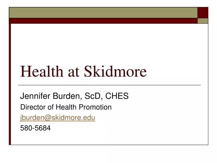 health at skidmore