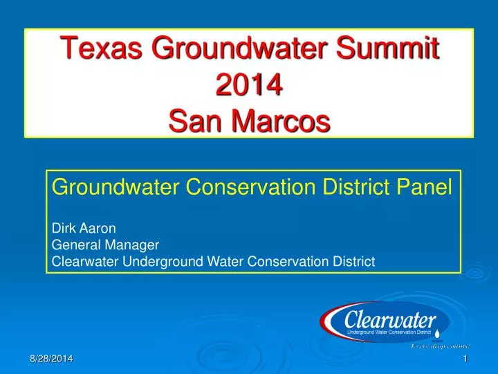 texas groundwater summit 2014 san marcos