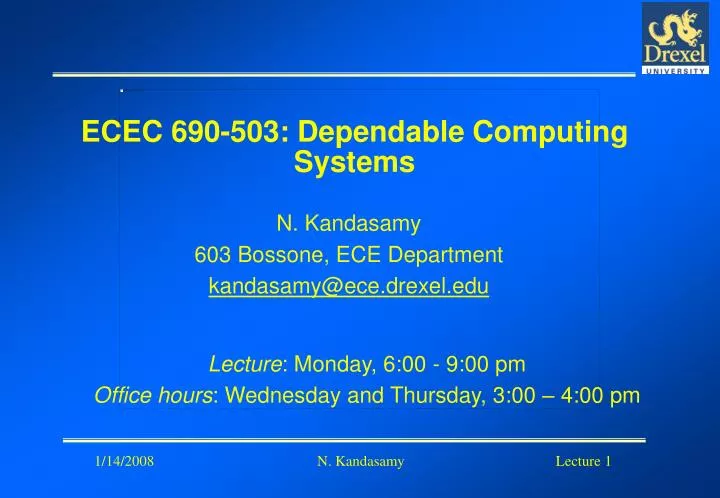 ecec 690 503 dependable computing systems