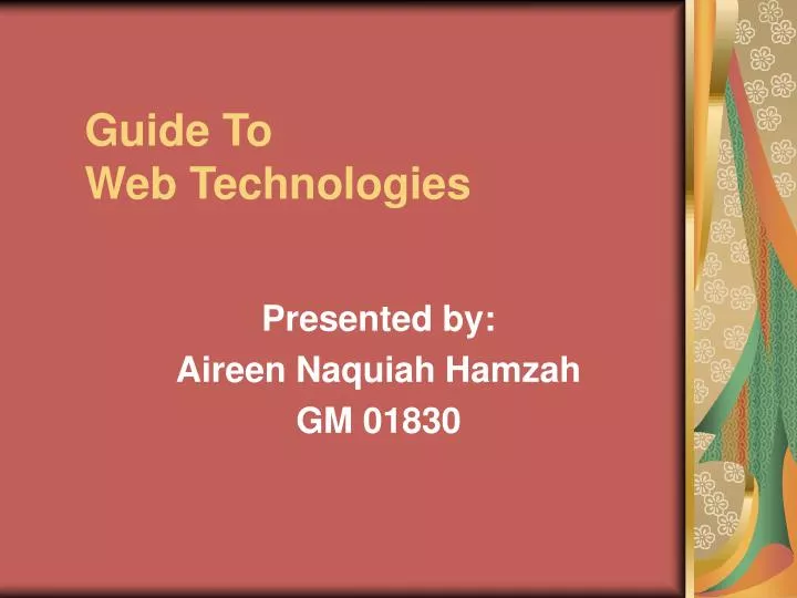 guide to web technologies