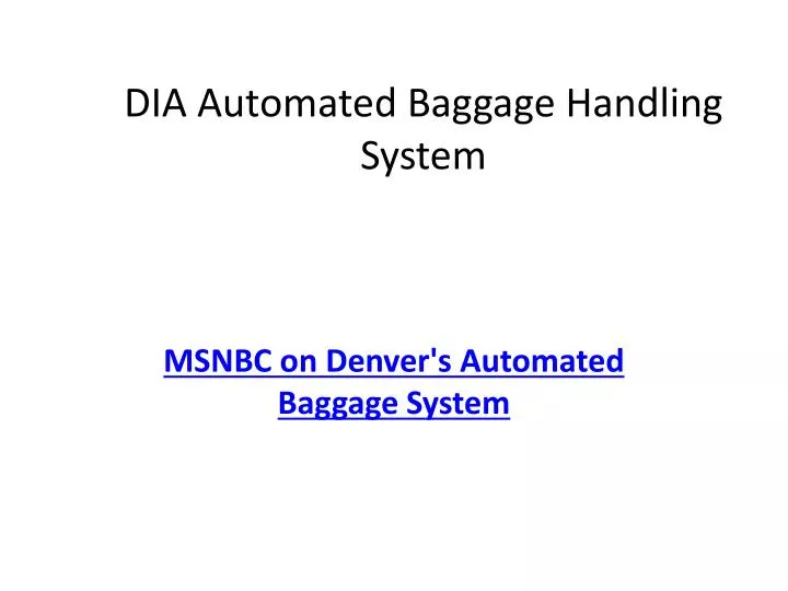 dia automated baggage handling system
