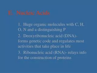 E. Nucleic Acids