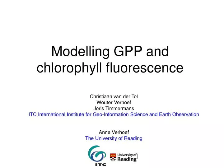 modelling gpp and chlorophyll fluorescence