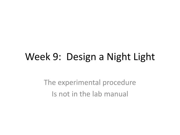 week 9 design a night light