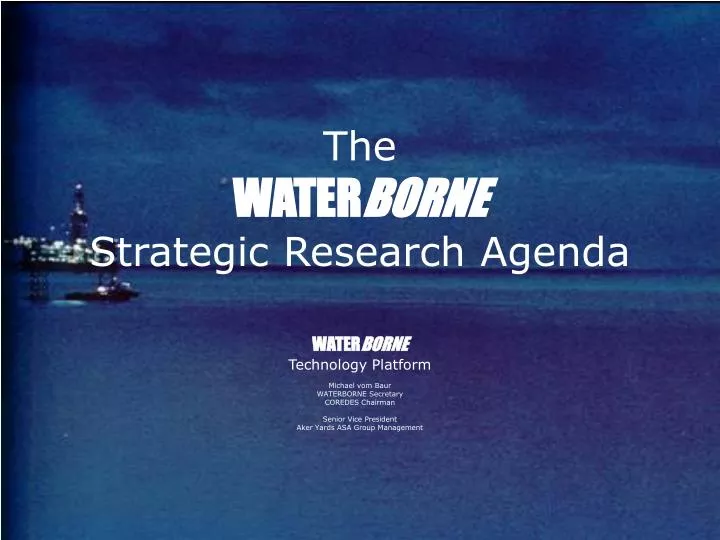 the water borne strategic research agenda