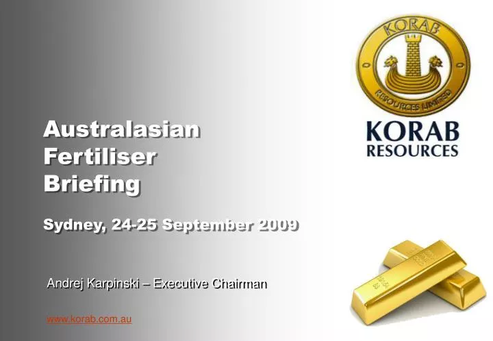 australasian fertiliser briefing sydney 24 25 september 2009